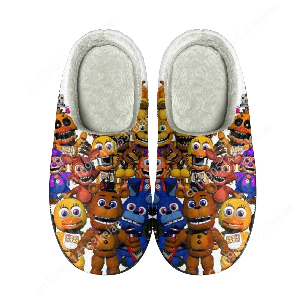 Fnaf Freddy аниме At Game Nights мультфильм пять домашних хлопковых тапочек на заказ мужские