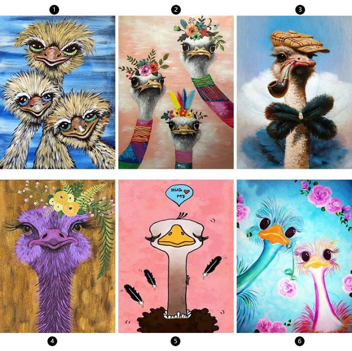

DIY 5D new square round diamond painting lovely ostrich Diamond mosaic cross embroidery mural home decorationQuick delivery