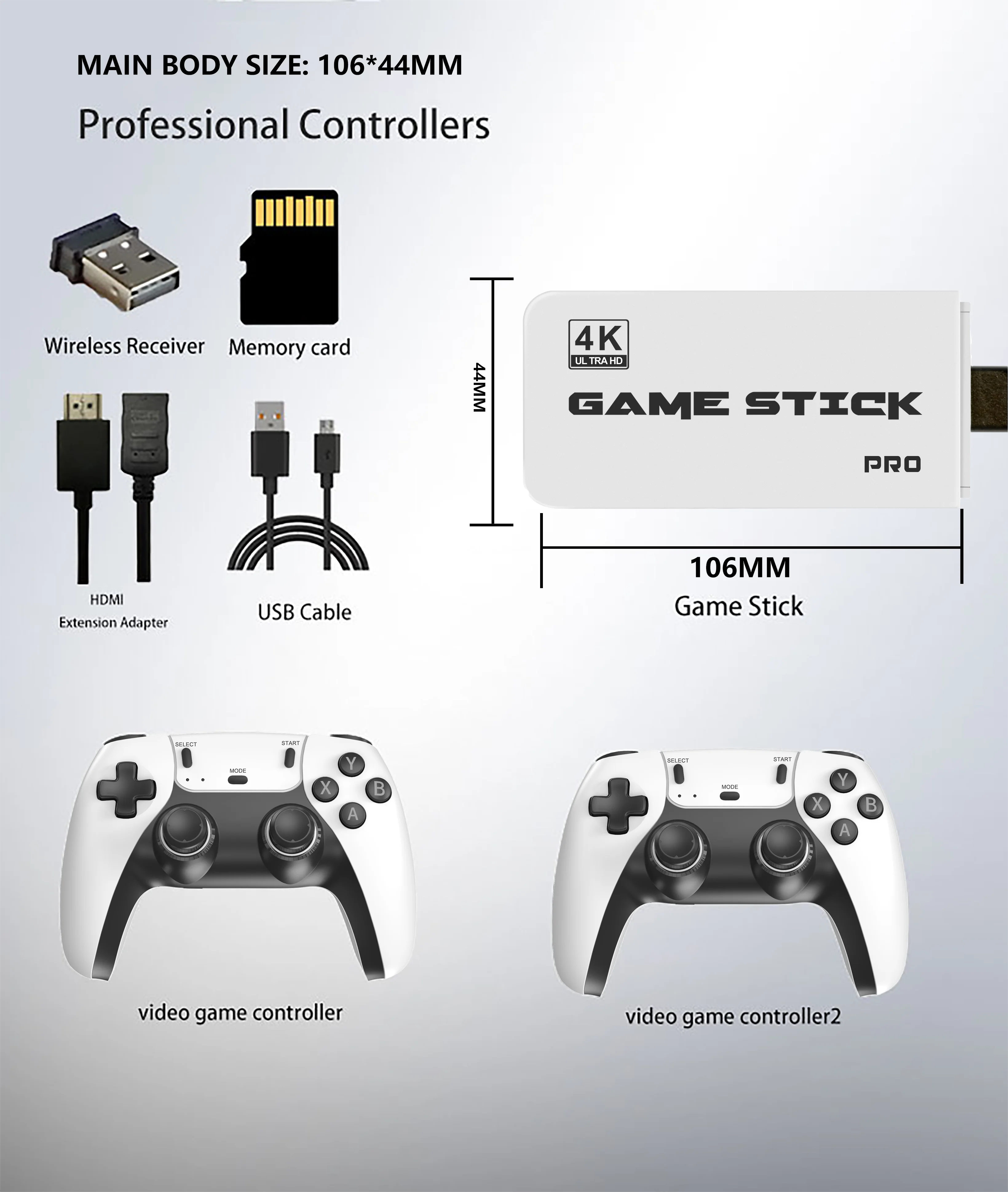 Игровая консоль M8 4K Pro Game Stick Mini TV