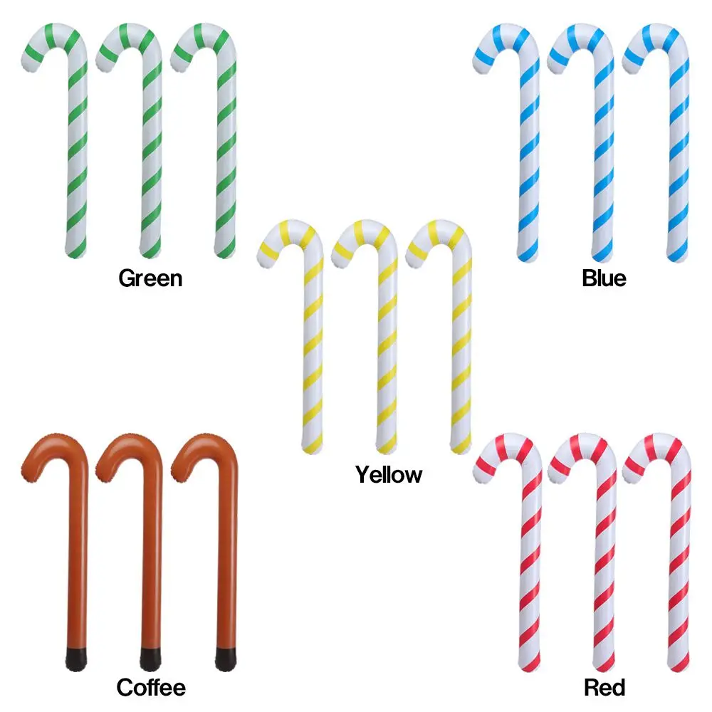 

Hanging Ornaments Christmas Decoration Christmas Candy Cane Santa Claus Walking Stick Inflatable Toys Crutch Balloons