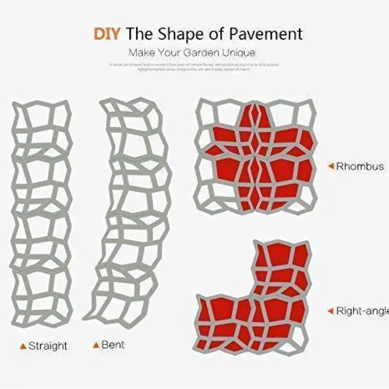 1pcs DIY Path Maker Mold Reusable Concrete Cement Stone Design Paver Walk Mould Garden Buildings Paving Molds |