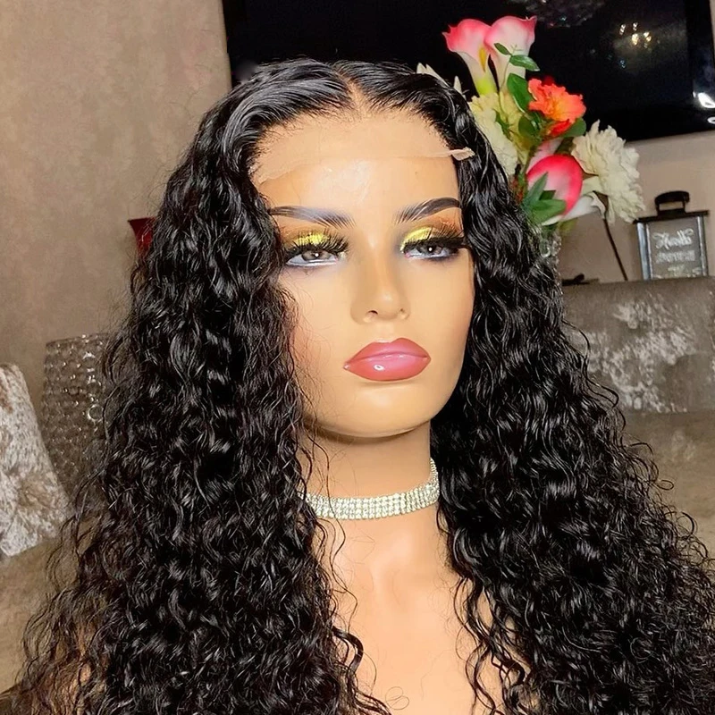 

Deep Part 24Inch Long Kinky Curly Synthetic Lace Front Wig For Woman Babyhair Preplucked Heat Resistant Natural Hairline Wig