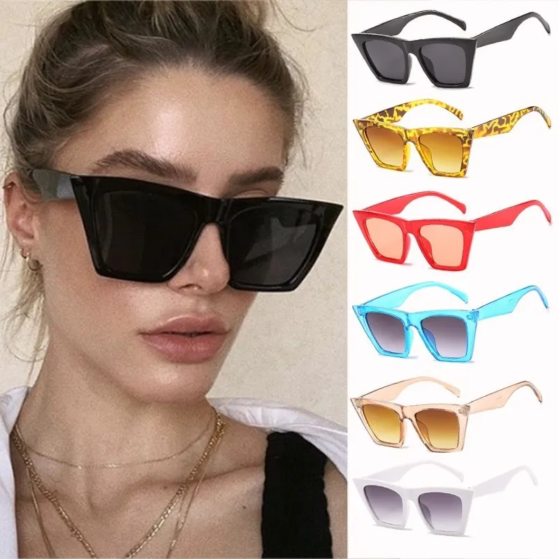 

2022 fashion cat eye sunglasses women brand designer luxury sun glasses for women square oversized shades female lady uV400
