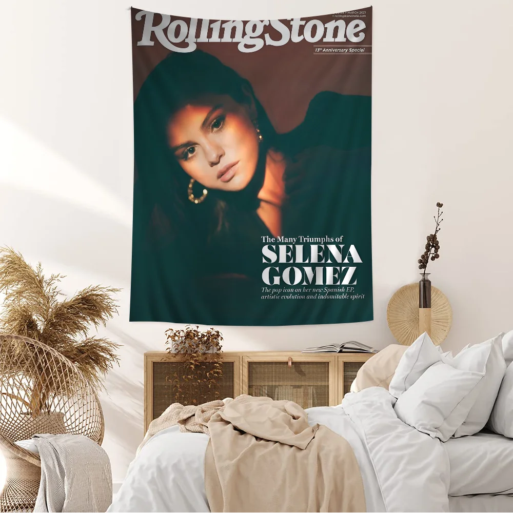 S-Selena G-Gomez Cartoon Tapestry For Living Room Home Dorm Decor INS
