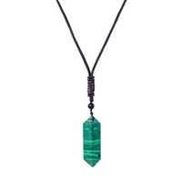 healing crystal pendant malachite crystal pendant gemstone necklace natural malachite crystal pendants for jewelry making