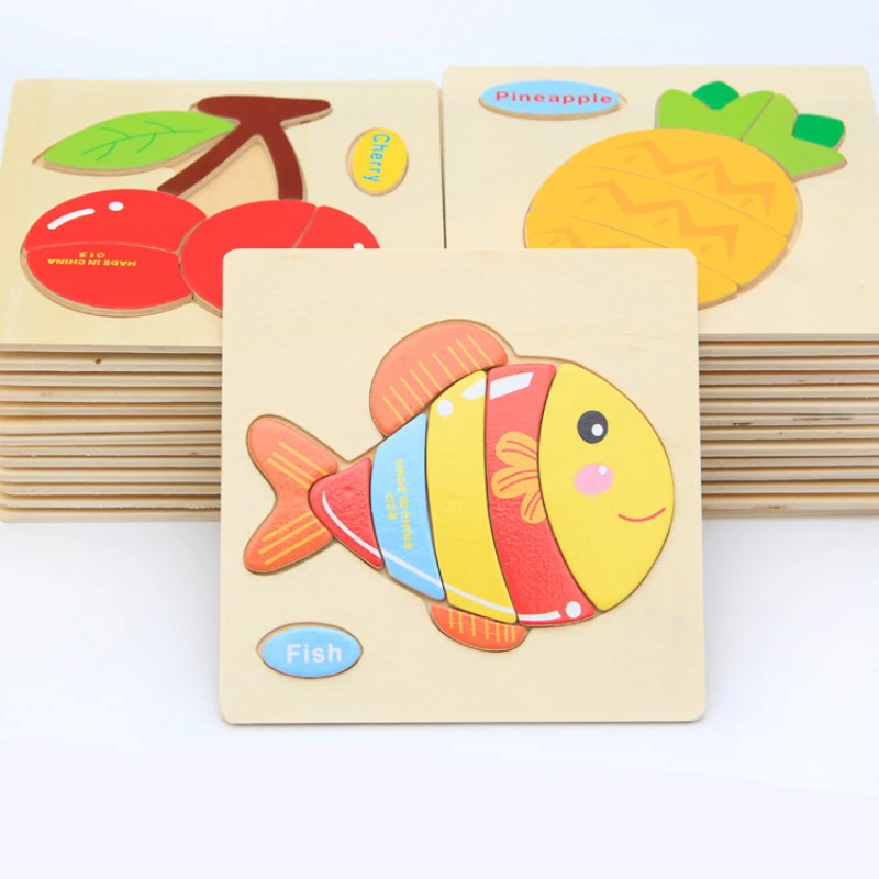 

Cartoon 3D Puzzle Jigsaw Wooden Toys for Children Cute Animal Traffic Puzzles Intelligence Kids Baby Early Educational Toys