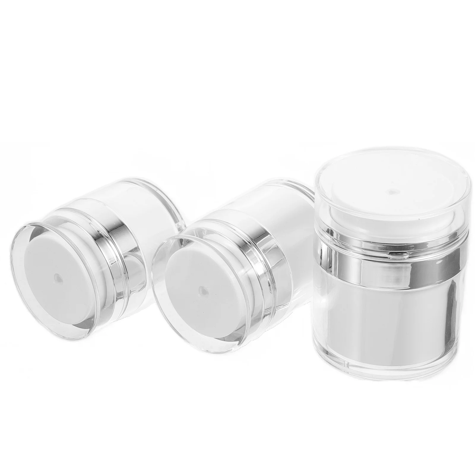 

3 Pcs Vacuum Cream Jar Empty Sub Bottle Makeup Travel Containers Toiletries Leakproof Creams Lotion Portable Toiletry Bottles
