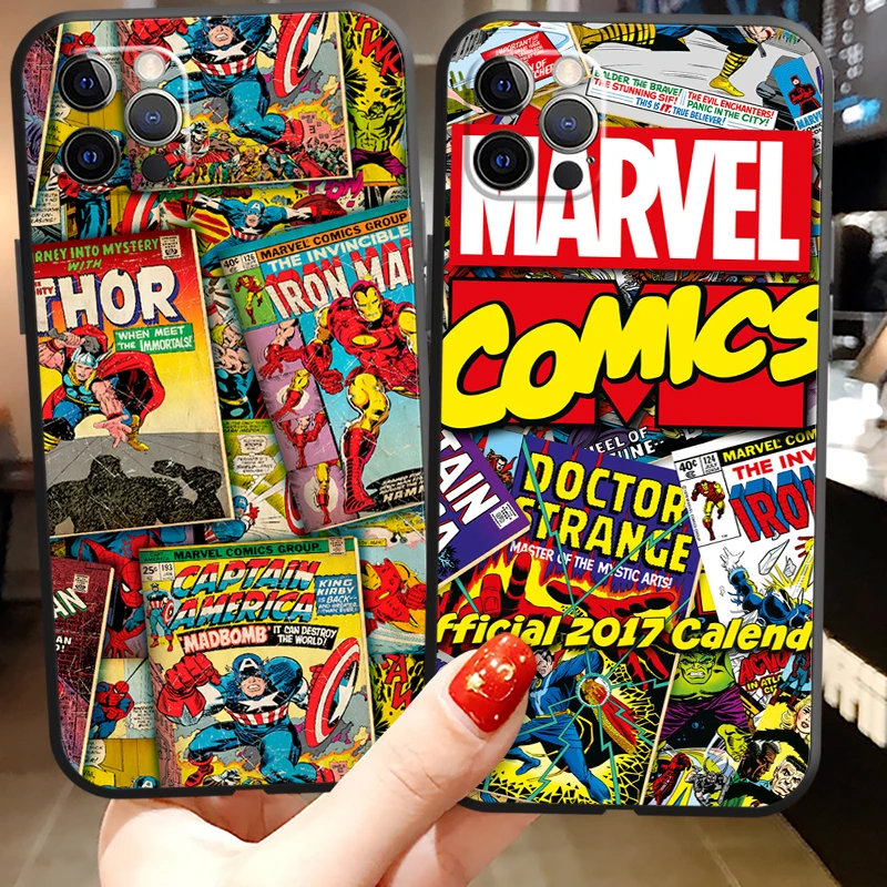 

Avengers Marvel Phone Cases For iPhone 11 12 Pro MAX 6S 7 8 Plus XS MAX 12 13 Mini X XR SE 2020 Soft TPU Back Cover Funda