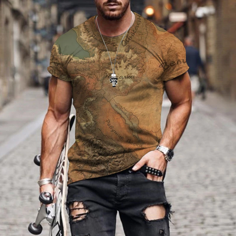 Футболка мужская оверсайз с коротким рукавом и 3D-принтом черепа |