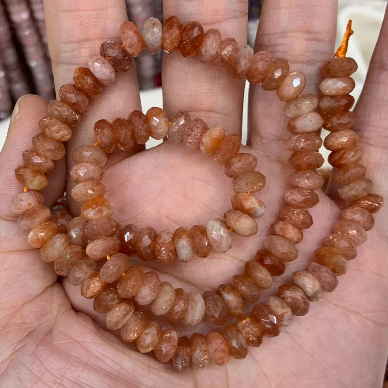 Sunstone натуральные граненые искусственные бриллианты бусины из розового кварца