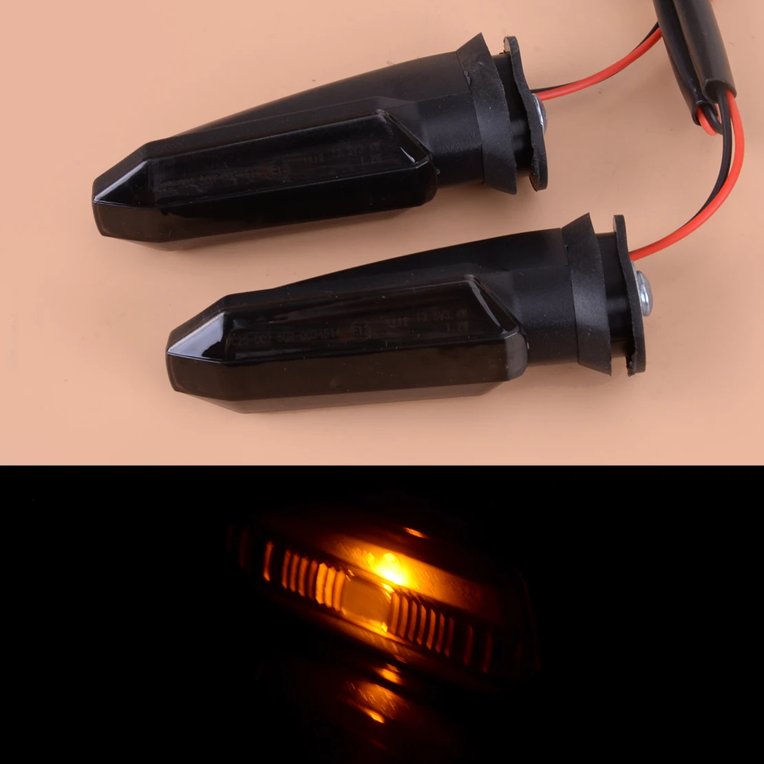 

1 Pair Motorcycle Smoked Lens Rear Left Right Amber LED Turn Signal Indicator Light Lamp Fit for Honda CB125R CB250R CB300R 150R