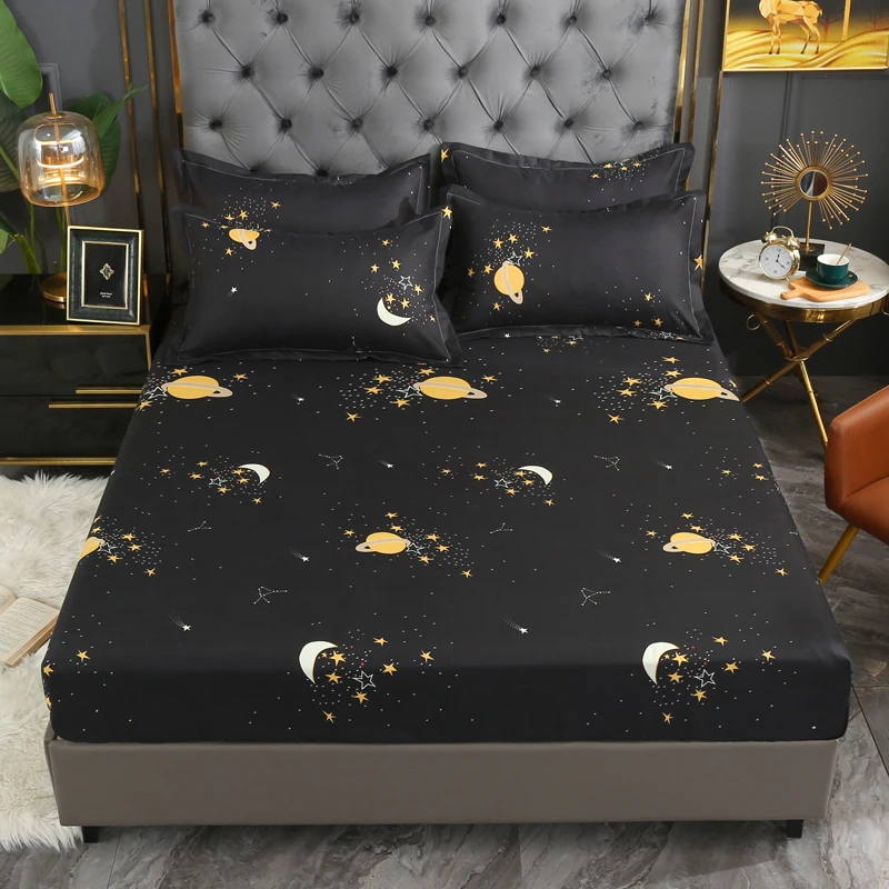 

NEW Home Style sheets for bed Printing Bed Linens For Home Elastic fitted sheet sets queen size with pillowcases
