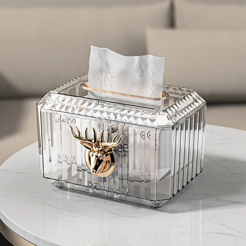 

1pc Light Luxury Elk Tissue Box Creative Living Room Personality Modern Bedroom Nordic High-end Home Simple Pumping Box Home