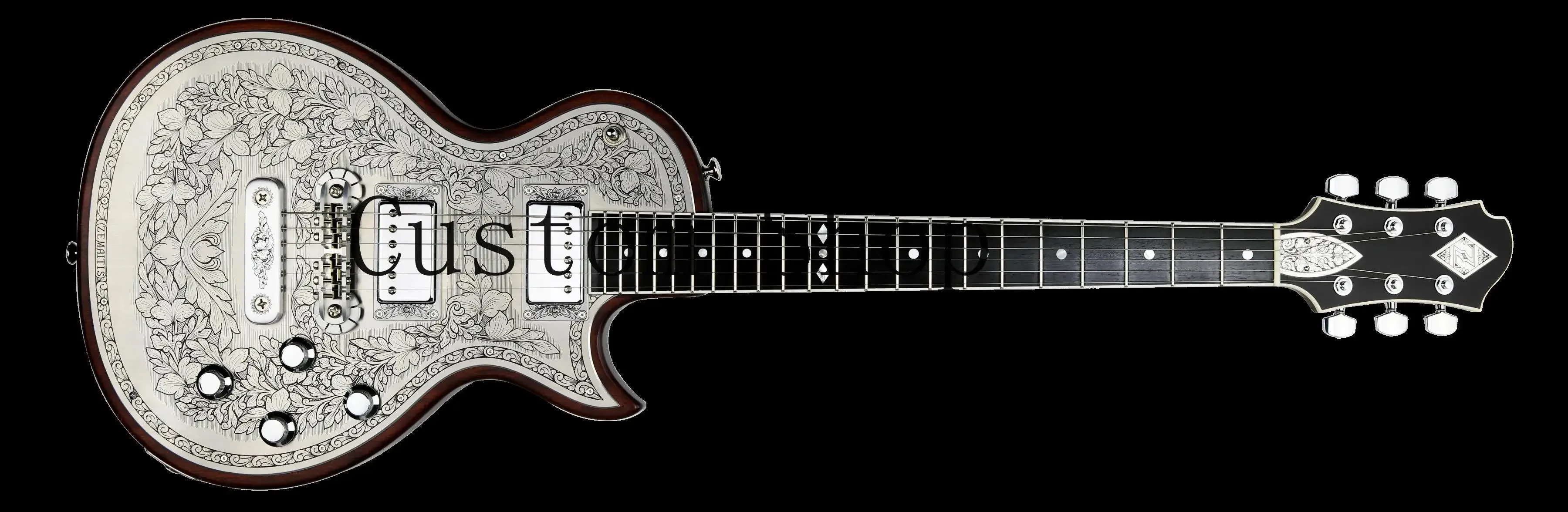 

Super Rare Maitis Casimere MFP24 Metal Front Natural Electric Guitar Flower Top