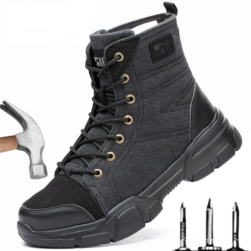 

Labor Protection Shoes Men's Anti Smashing and Anti Piercing Light Breathable Safety Shoes Steel Baotou Wear-resstant Work Shoes