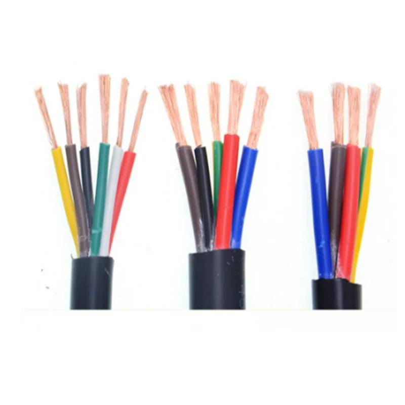 

15 AWG 1.5MM2 RVV 2/3/4/5/6/7/8/10/12/14/16/18 Cores Pins Copper Wire Conductor Electric RVV Cable Black