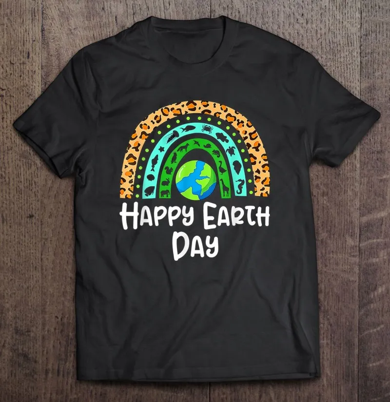 

Женская футболка в стиле аниме Happy Earth Day, радужная футболка большого размера для детей и учителей, 2022