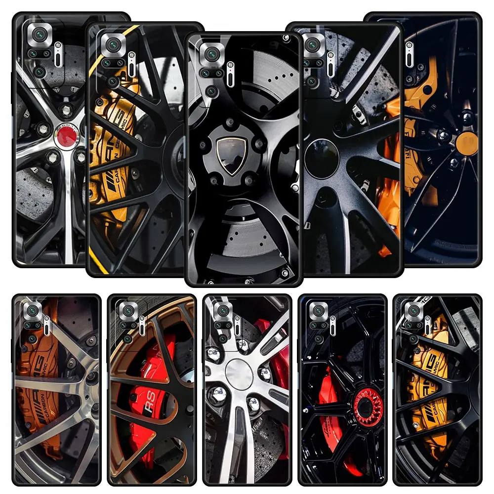 

Sports Car Tire Wheel Fashion Phone Case For Xiaomi Redmi Note 10 11 9 8 Pro 10S 9S 7 8T 9T 9A 8A 9C K40 Gaming 11T 5G Cover