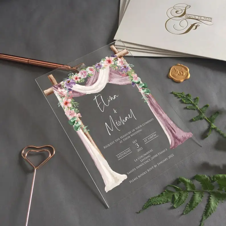 Акриловая Современная арка для свадебного приглашения свадебная АРКА с цветами