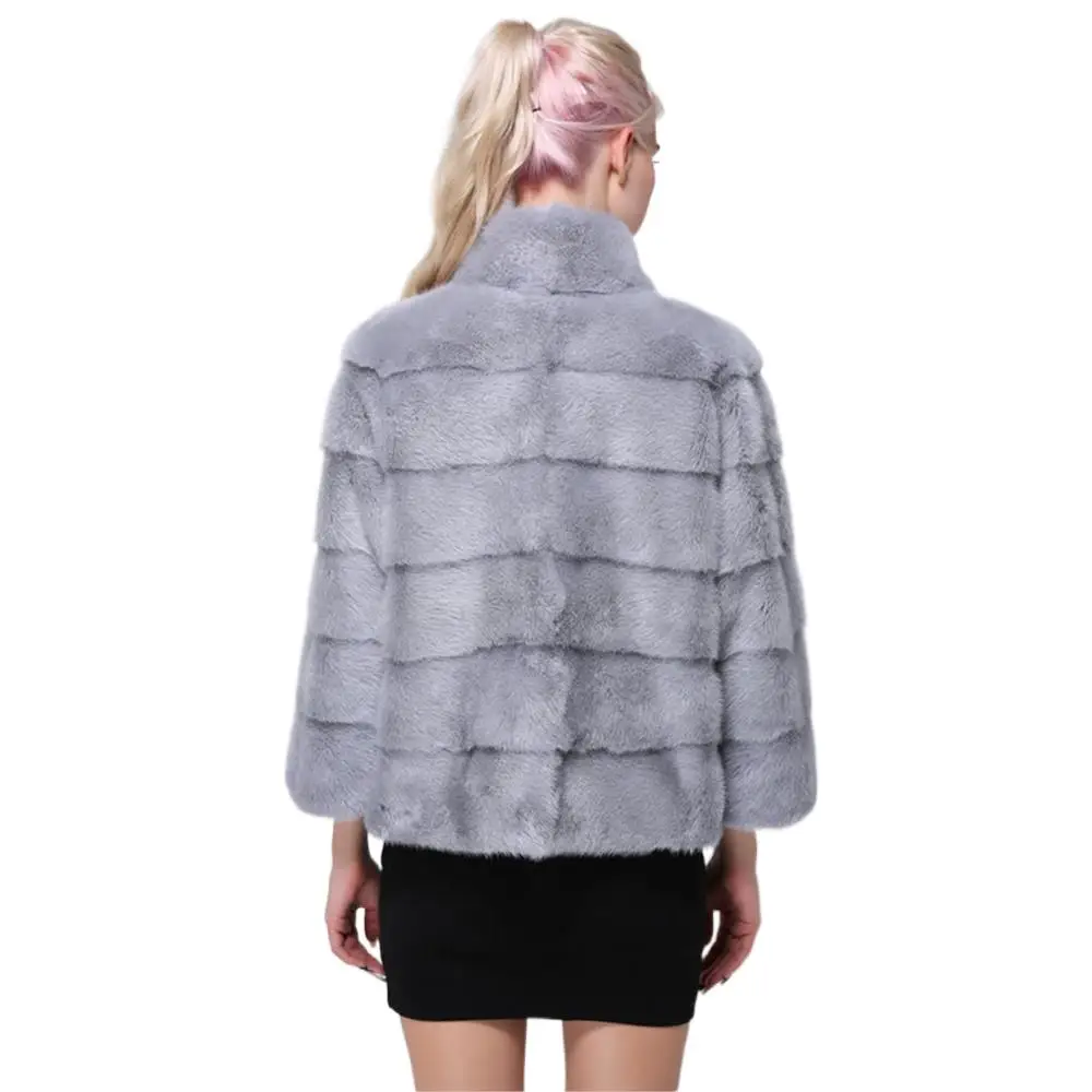 Luxury Natural Real Mink Fur Coat Women Commuting-Leisure Short Real Mink Fur Jacket Women Winter Ladies Real Fur Coat Casacos