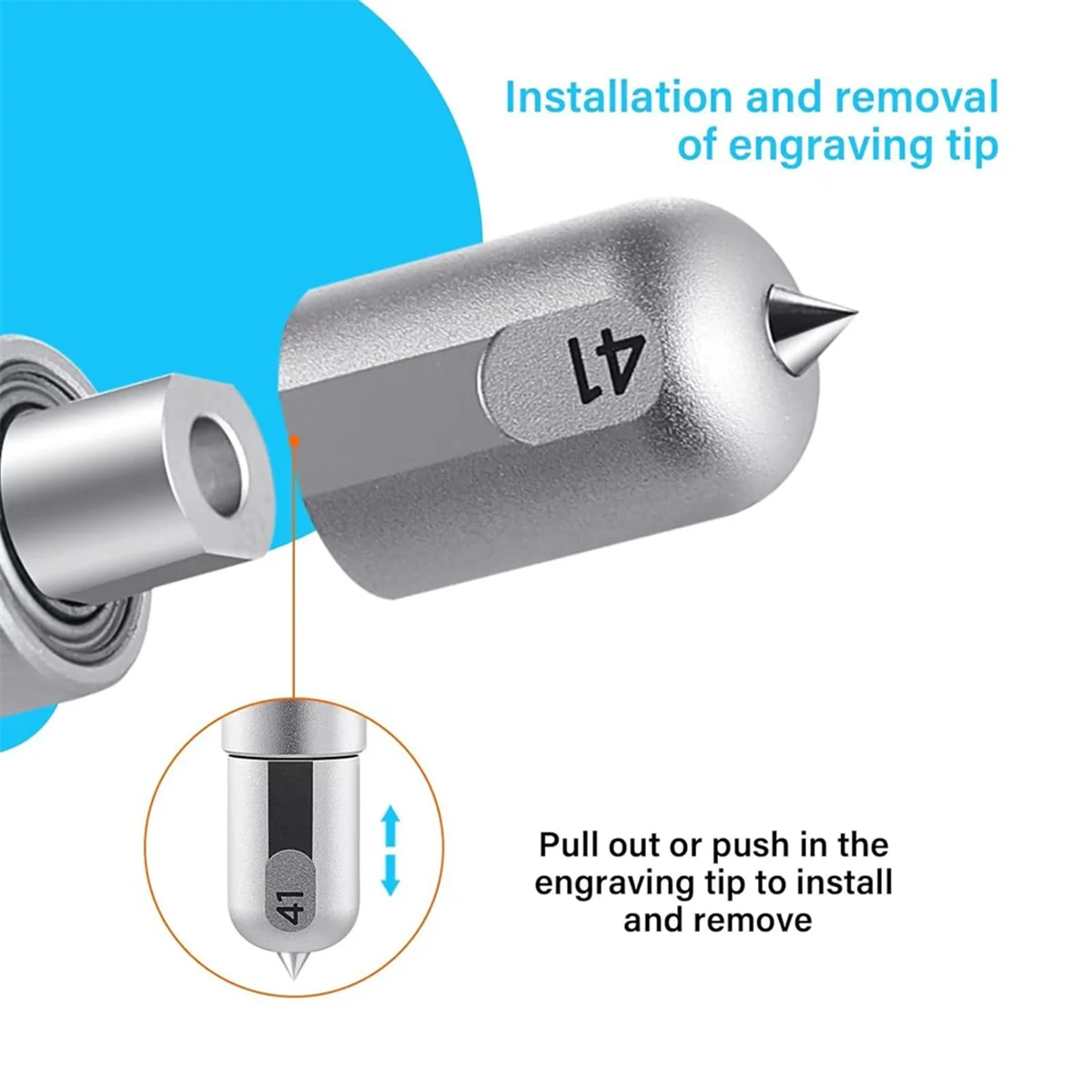 Engraving Tip for Maker 3 Cutting Machines - Premium Carbide Steel Tool Flat Soft Metals Leather Acrylic