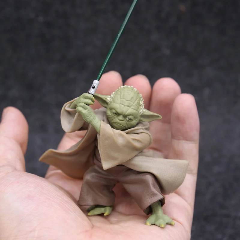 Starwars Characters Master YODA with Sword Action Figure Toys The Force Awakens Jedi Master Yoda Anime Figures Lightsaber