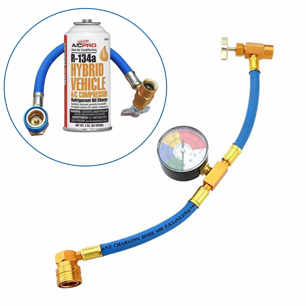 

r134a Refrigerant Gas Recharging Kit Car Air Conditioner Gas Refill Refrigeration Tool r134a Can Opener Hose Kit