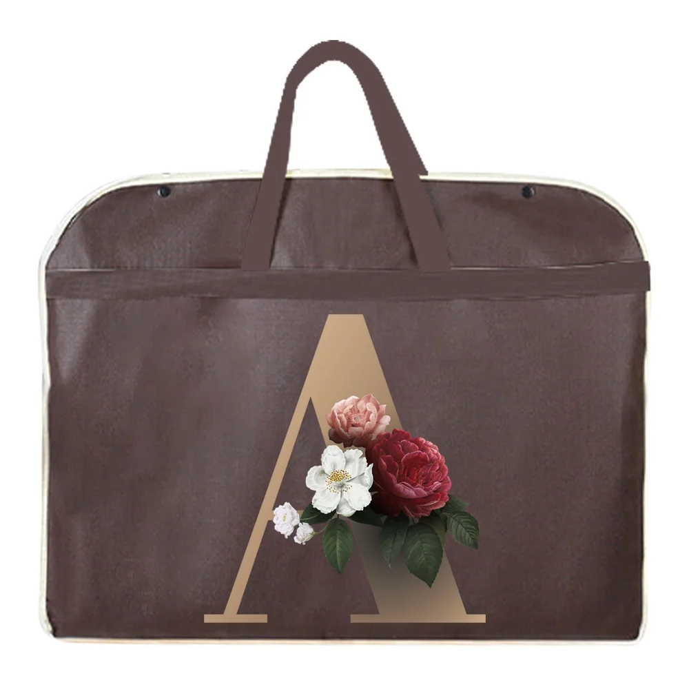 

Чехлы для одежды, пылезащитный чехол для свадебного платья, пылезащитный костюм, пальто, защита с золотым буквенным принтом, подвесные сумки для одежды, органайзер для одежды