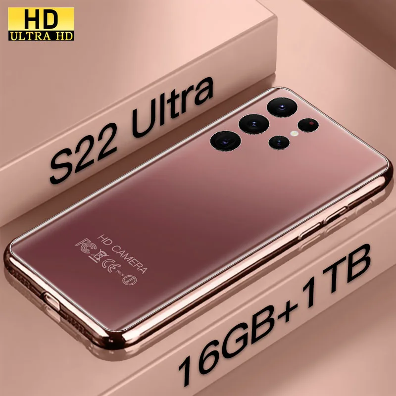 Global Version S22 Ultra Cellphone Snapdragon 8 Gen 1 Full Screen Android Smartphone 16GB + 1TB Mobile Phone Deca Core 5G Networ
