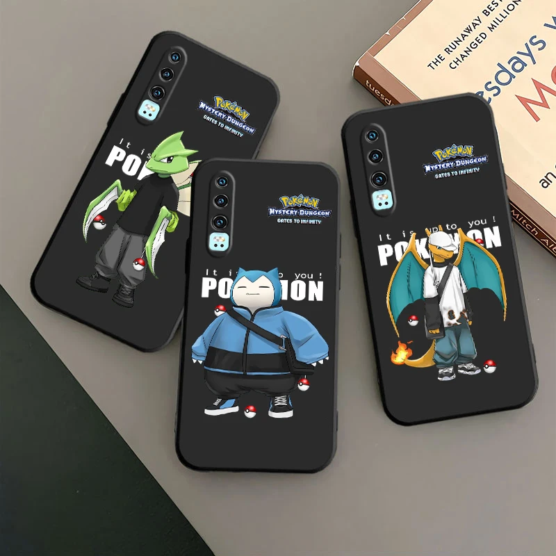 

Pokemons Dragonite Snorlax Art Phone Case For Huawei P50 P40 P30 P20 Lite 5G Nova Plus 9 SE Pro 5T Y9S Y9 Prime Y6 Balck TPU