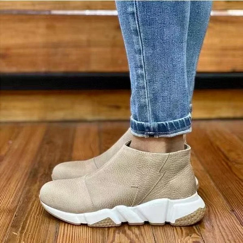 

Женские ботильоны, осенне-зимняя парусиновая обувь на плоской платформе, женская обувь с рукавом, ремешком с пряжкой, панковские ботинки, же...