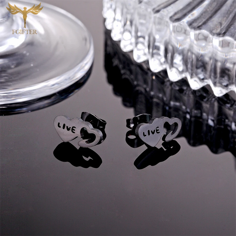 Парные серьги в форме сердца для девушки невесты Женщины Девушки черные