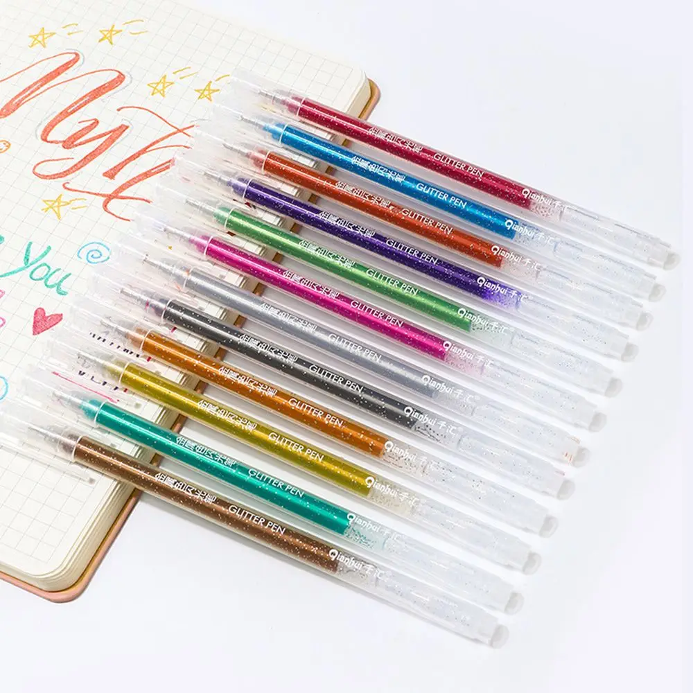 

1.0mm Kawaii School Supplies Stationery Paint Pen Color Changing Glitter Gel Pen Highlighter Pen Flash Marker