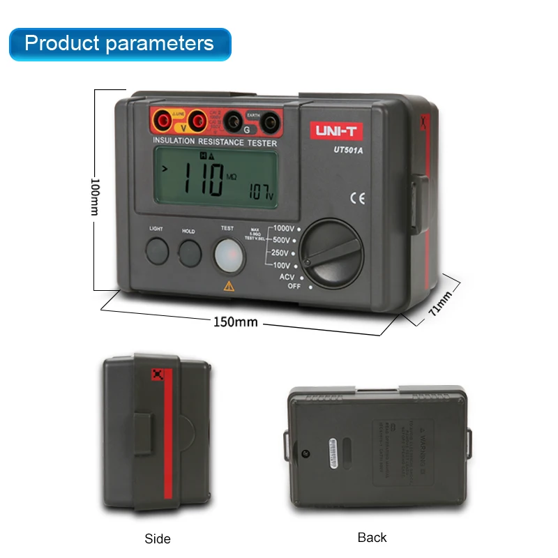 

UNI-T Megger Insulation Resistance Tester AC DC Voltage Meter with USB