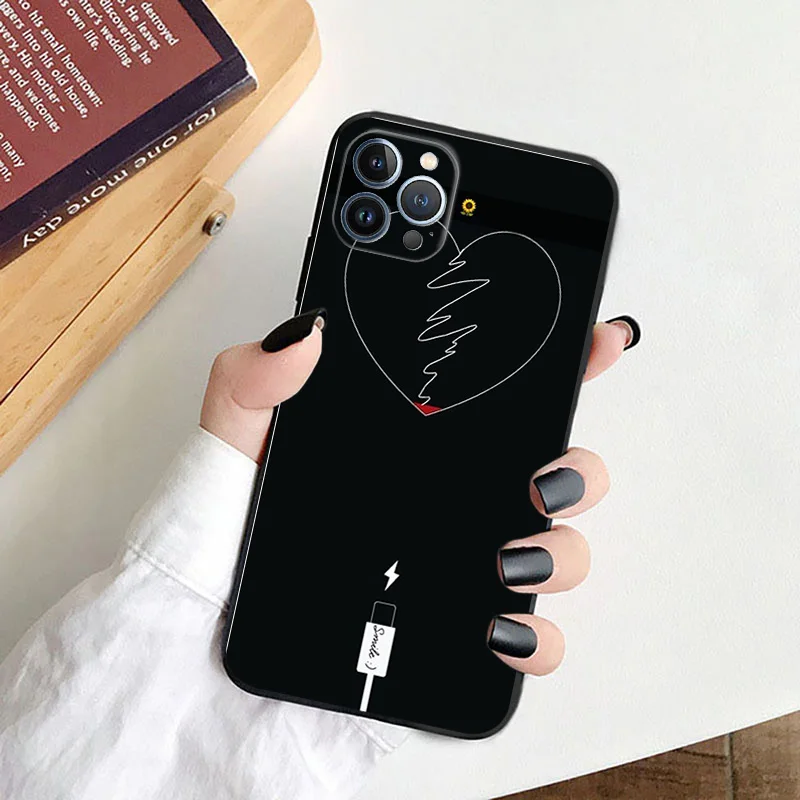 Мягкий чехол для телефона Apple iphone 14 Plus XS 13 Pro Max 12 Mini 11 SE XR X 7 8 6 6S 14Pro девушка ночь