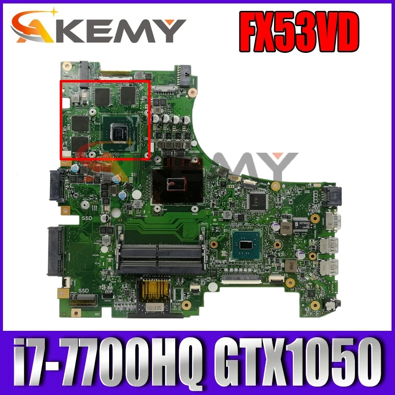 

Материнская плата для ноутбука Asus GL553E FX53VD ZX53V GL553V GL553VD GL553VW, системная плата GL553VD со штативом GTX1050 4G-GPU, протестирована