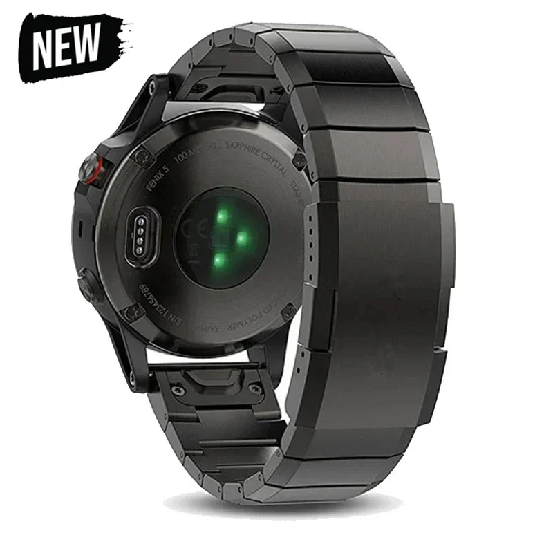 Фото Ремешки для часов из нержавеющей стали для Garmin Fenix 3/5/5X/5S, простая быстрая установка, сменный ремешок для умных часов 20 мм, 22 мм, 26 мм №1