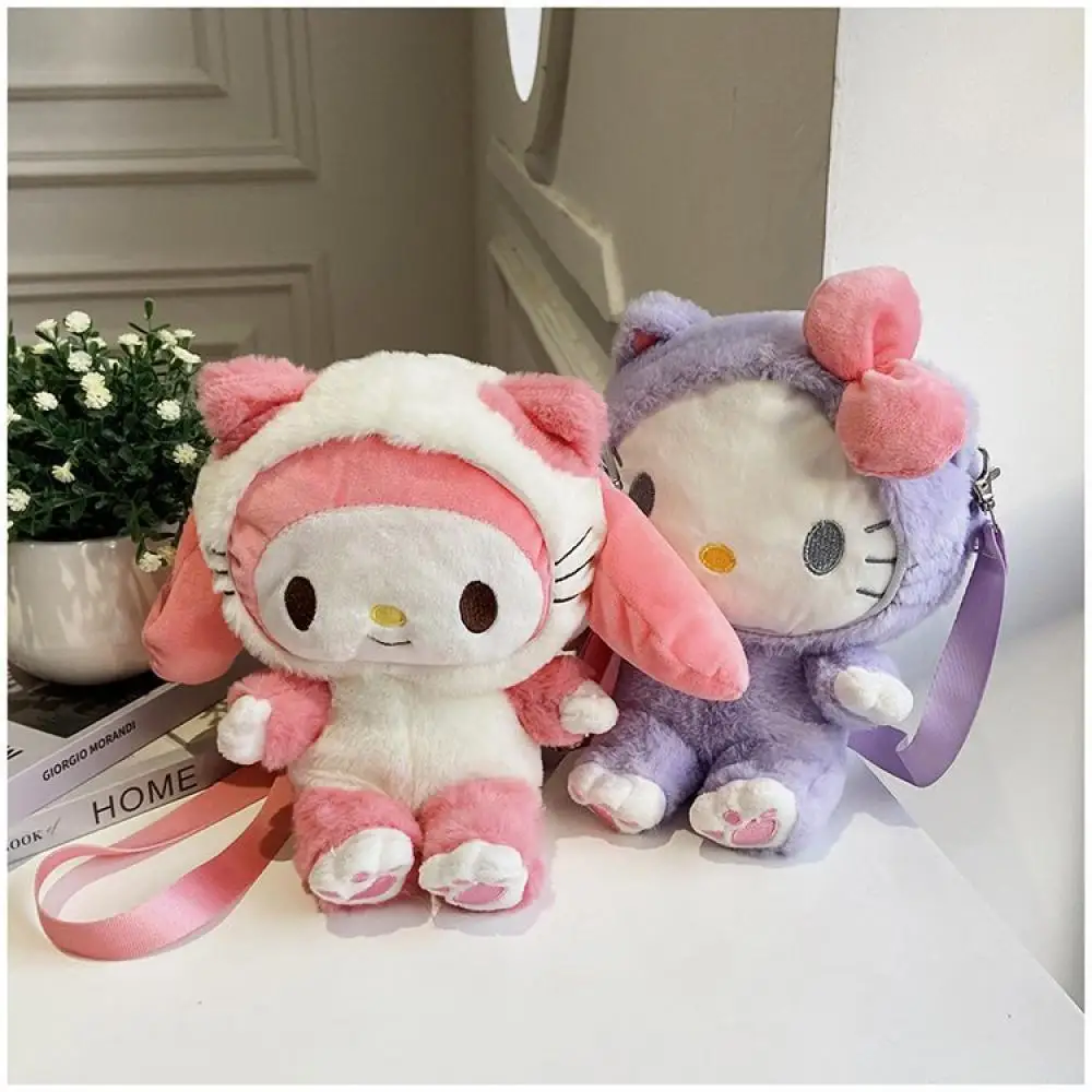 

Sanrio Hello Kitty Plush Handbag Cute Bag My Melody Mini Backpack Backpacks for Girls Kids Bags Child Kawaii Friend Gifts