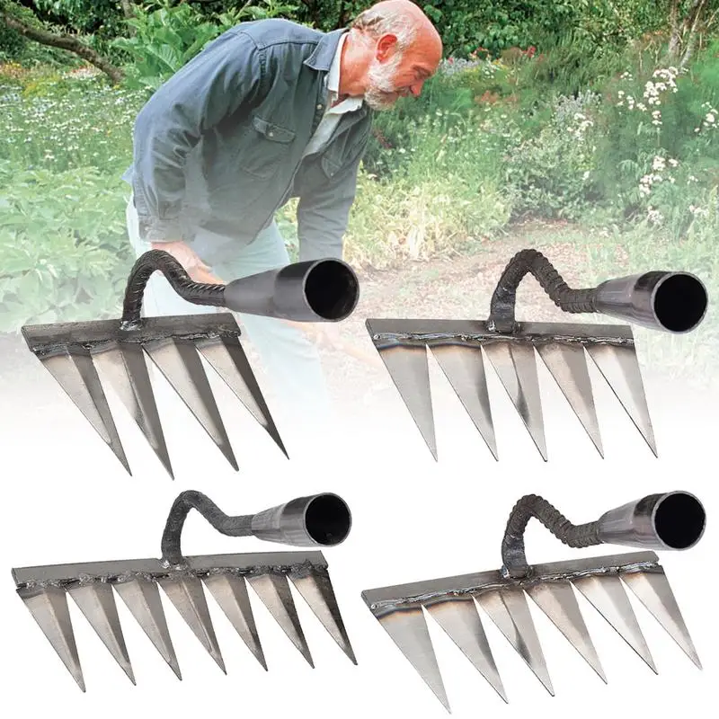 

Hoe Weeding Rake Dethatching Six-Tooth Nail Rake Easy To Use Weeding Accessory For Patio Farm Vegetable Garden Backyard