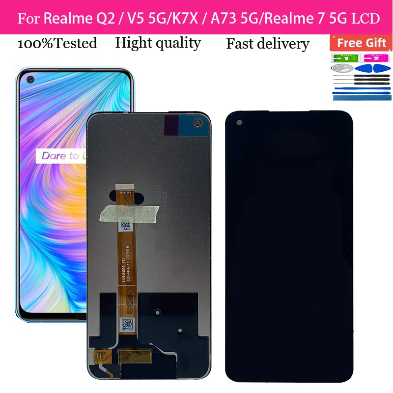 ЖК-дисплей 6 5 дюйма для OPPO Realme Q2 / V5 5G/K7X A73 5G переднее стекло в сборе замена 7