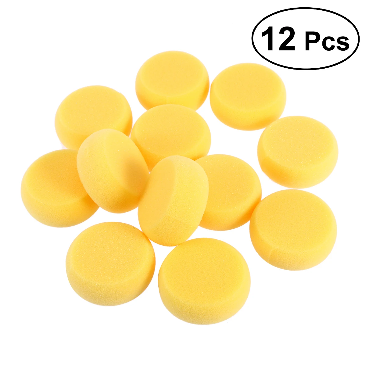 

12pcs Round Synthetic Watercolor Artist Sponges for Painting Crafts Pottery (Yellow)