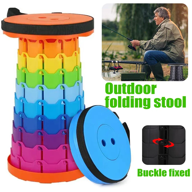 

Outdoor Folding Retractable Chair Portable Fishing Camping Beach Stool for Camping Hiking Garden Barbecue Casual Foldable Carry