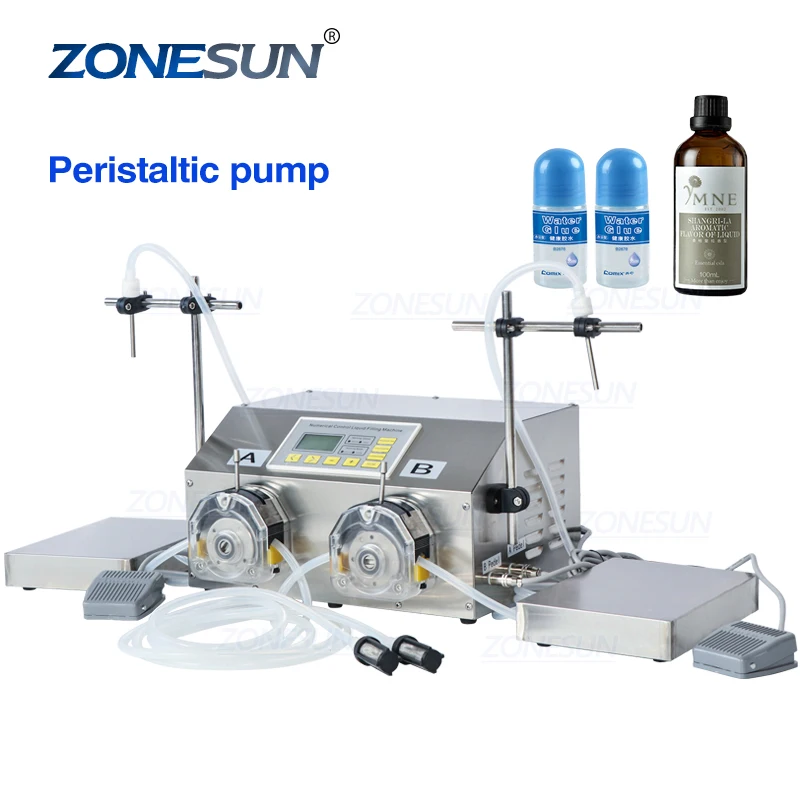 

ZONESUN ZS-PP532W Peristaltic Pump Ink Essential Oil Perfume Juice Weighing Filling Machine Semi Automatic Water Bottle Filler