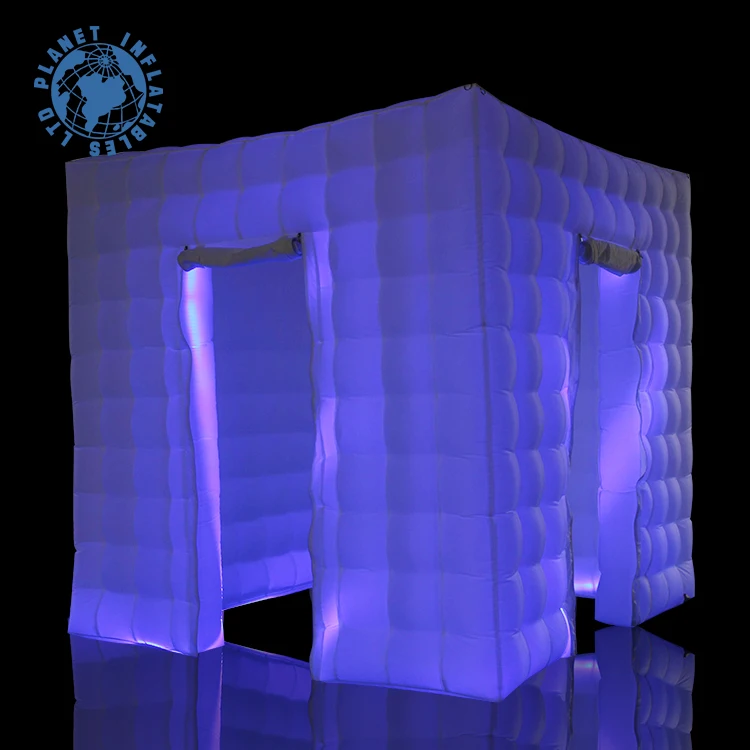 2 двери светодиодное освещение Свадебный куб надувная фотобудка корпус палатка