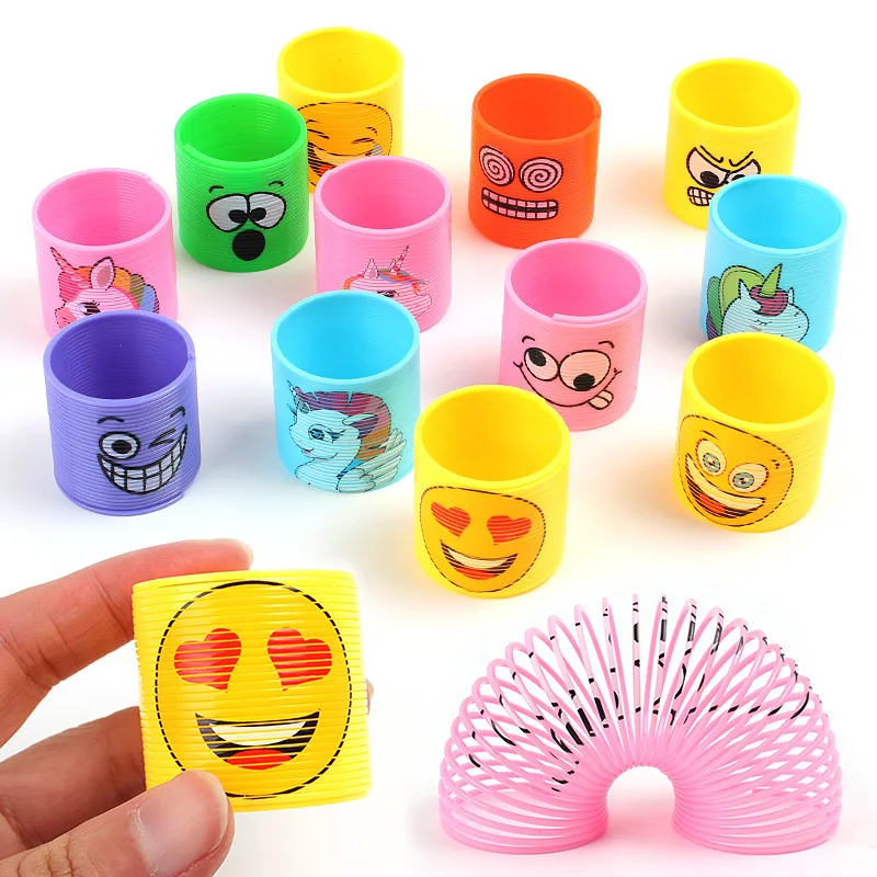 

12Pcs Rainbow Spring Circle Kids Funny Educational Toy for Child Unicorn Birthday Party Decor Favors Supplies Souvenir Gifts