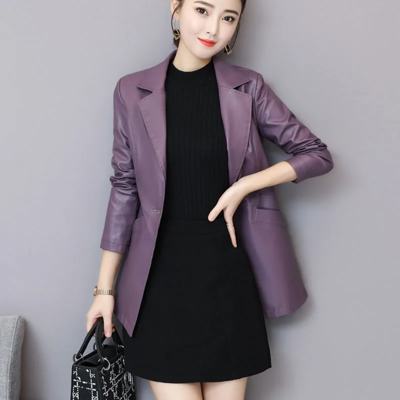 2023 Autumn Winter New Fashion Real Leather Women's Coat High Quality Sheep Skin Temperament Solid Color Women Leather Coat Y95