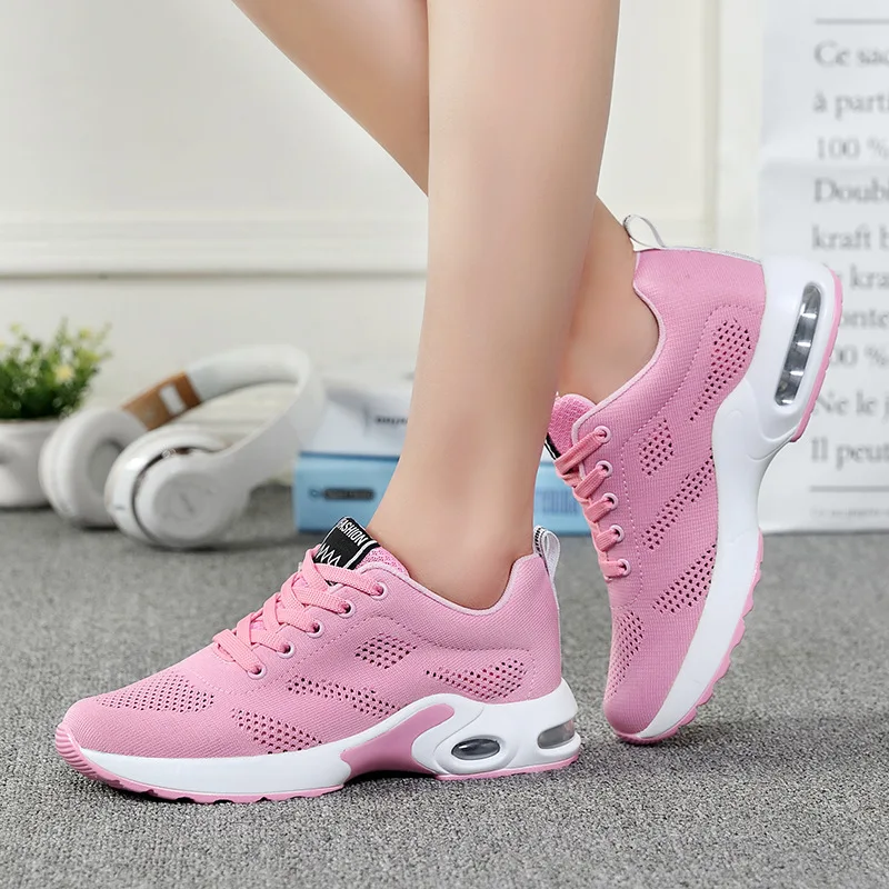 

Women's Fashion Air Cushion Sports Running Flat Soft Bottom Sneaker Mesh Breathable Casual Shoes for Women