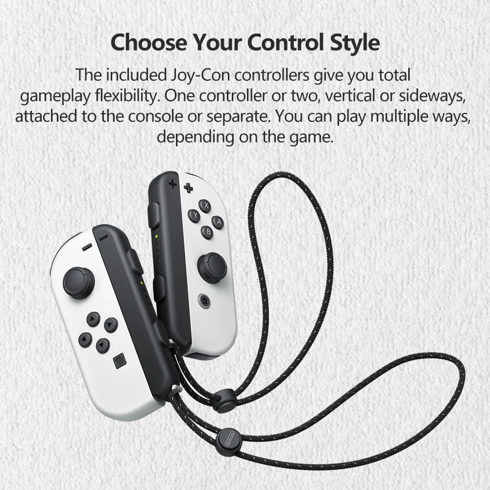 Nintendo Switch OLED Unlocked Game Console White Neon Blue and Red Joy Con EU Plug Optional with 7 Inch OLED Touch Screen 64GB