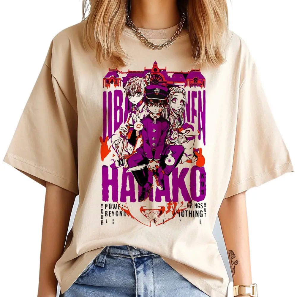 Фото Женская дышащая пастельная удобная корейская одежда Hanako Kun для унитаза, футболки в стиле Харадзюку, эстетические университетские футболки 2000-х годов в стиле панк №4