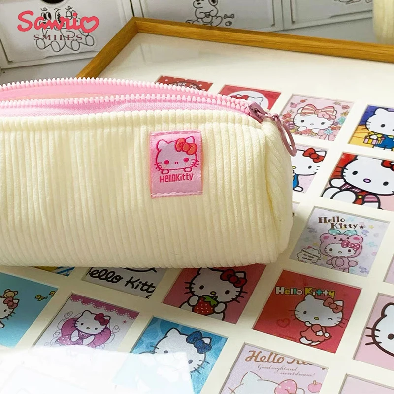 

Kawaii Sanrio Hello Kittys Anime Cute Large Capacity Three-Dimensional Student Desktop Pencil Case Storage Bag Toys for Girls